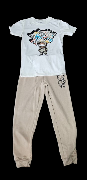 Kids hustle hard pants set